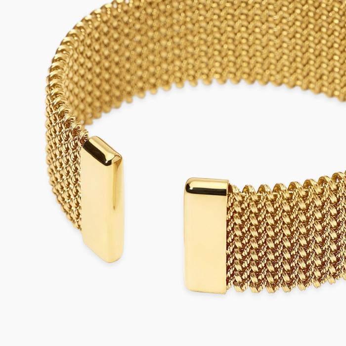 Bracciale cuff dorato con maglia mesh Style 61