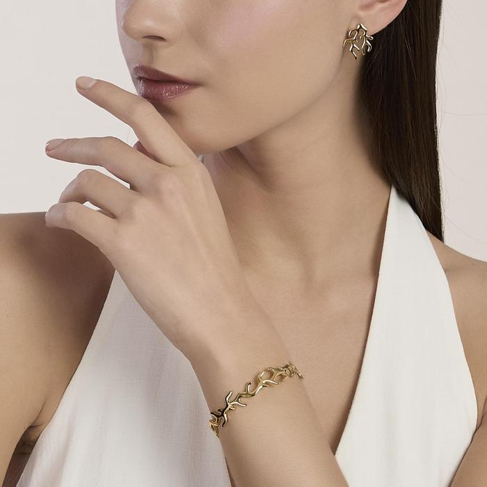 Bracciale cuff in acciaio dorato Style 69