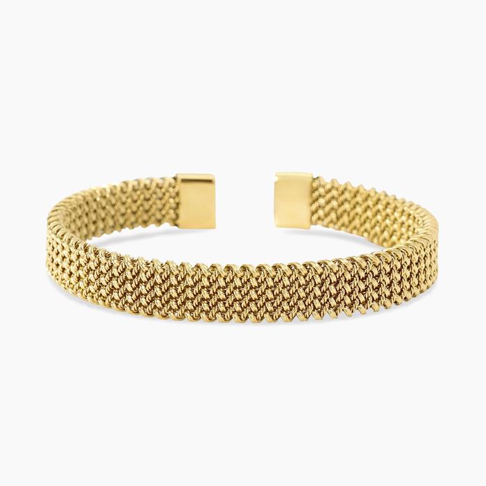 Bracciale cuff dorato con maglia mesh Style 61