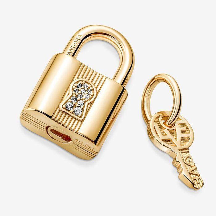 Pendentif Charm cadenas et clé d'amour