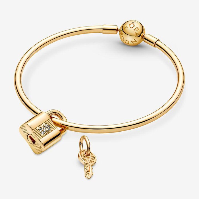 Pendentif Charm cadenas et clé d'amour