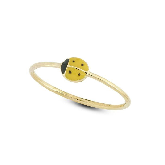 Bague coccinelle en or véritable