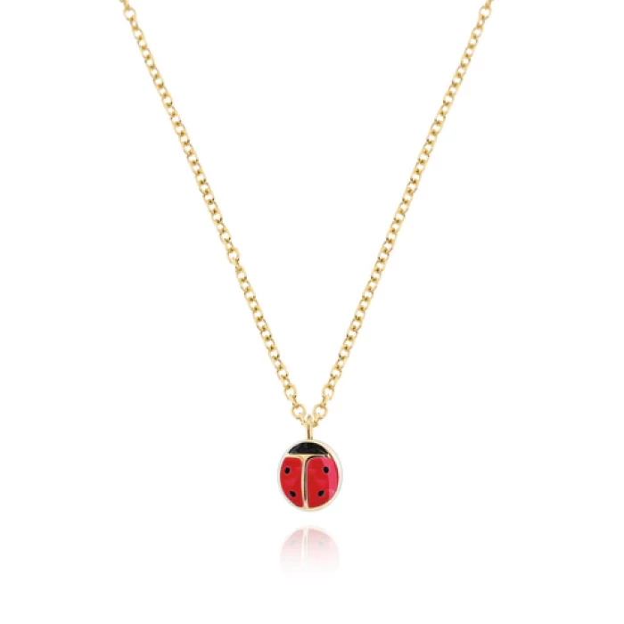 Collier coccinelle en or véritable