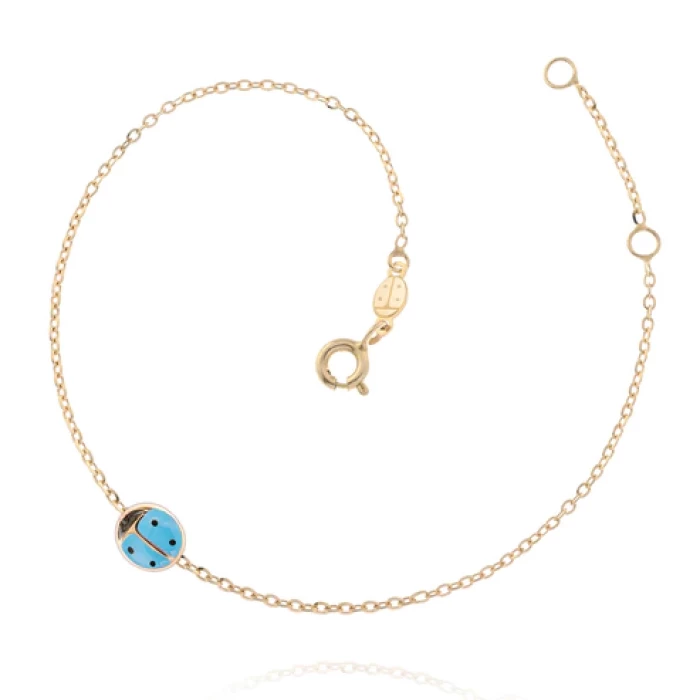 Bracelet coccinelle en or véritable
