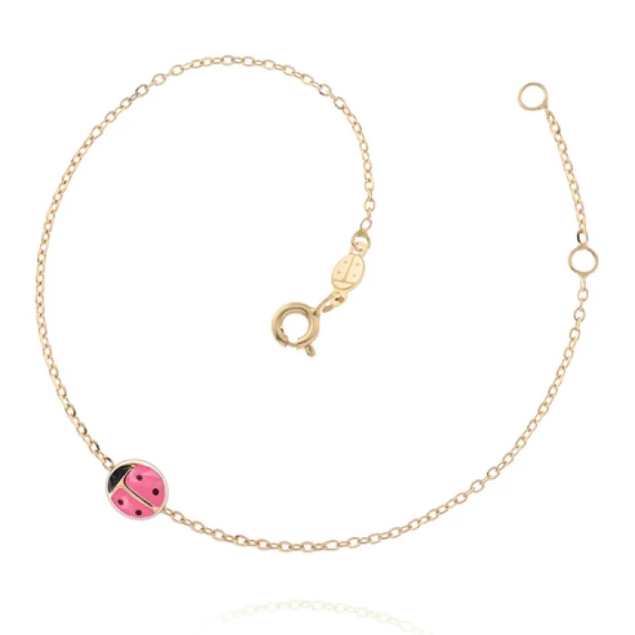 Bracelet coccinelle en or véritable