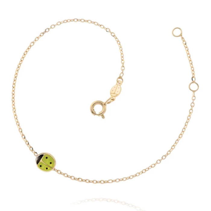 Bracelet coccinelle en or véritable