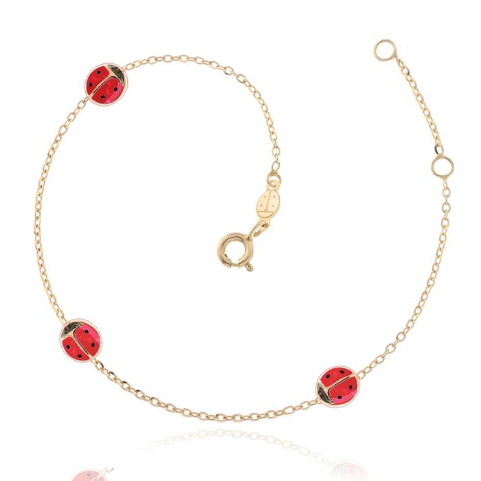 Real Gold Ladybug Bracelet