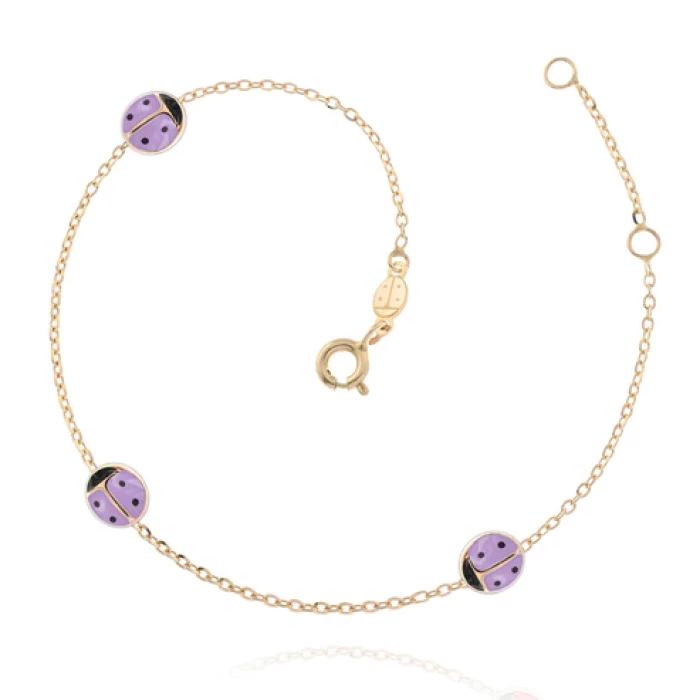 Bracelet coccinelle en or véritable