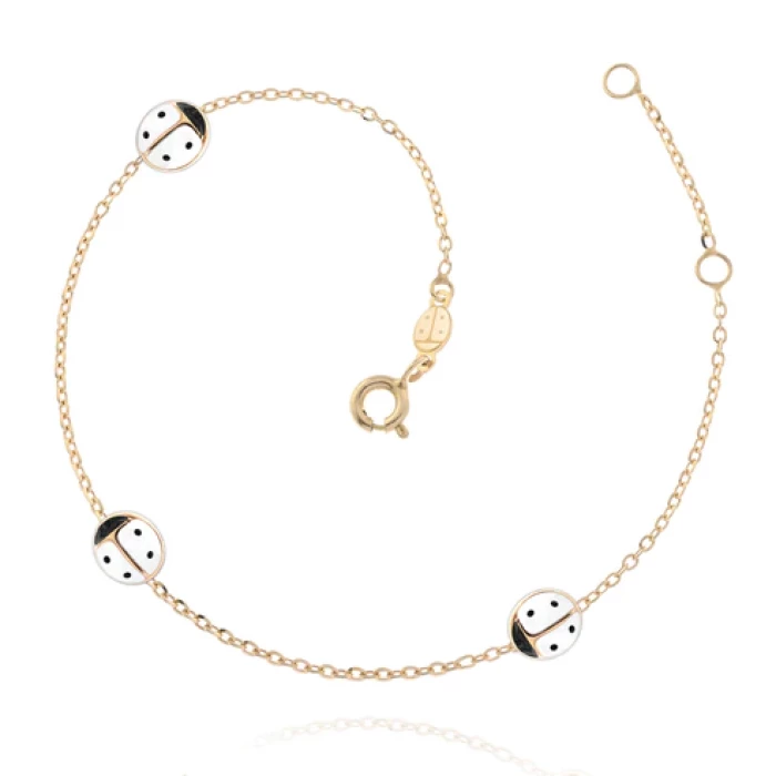 Bracelet coccinelle en or véritable