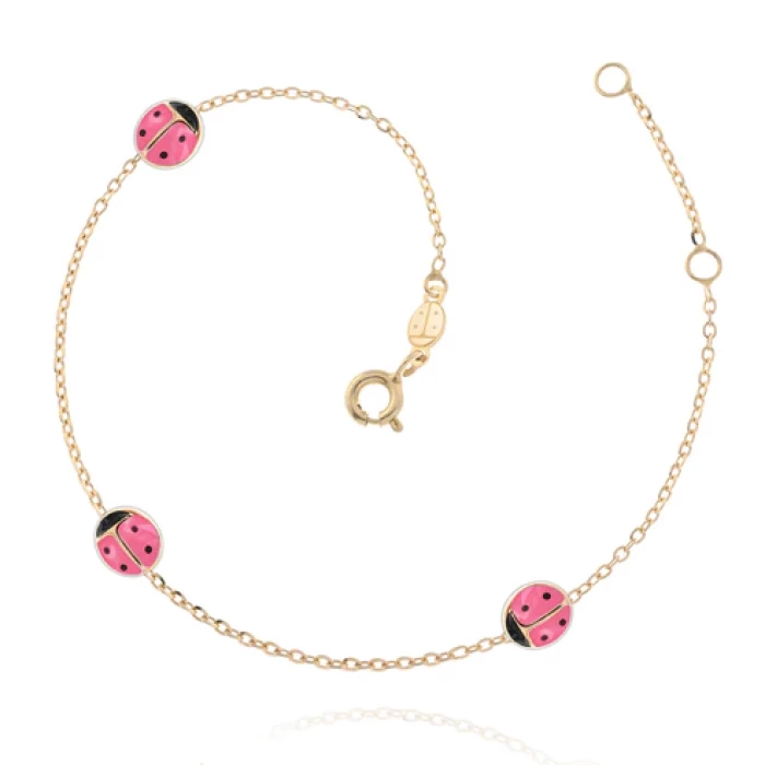 Bracelet coccinelle en or véritable