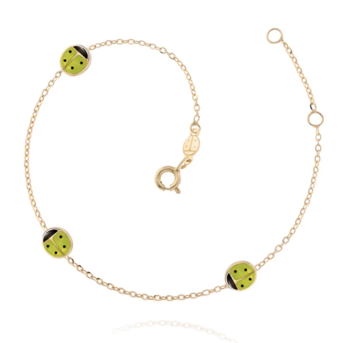 Bracelet coccinelle en or véritable