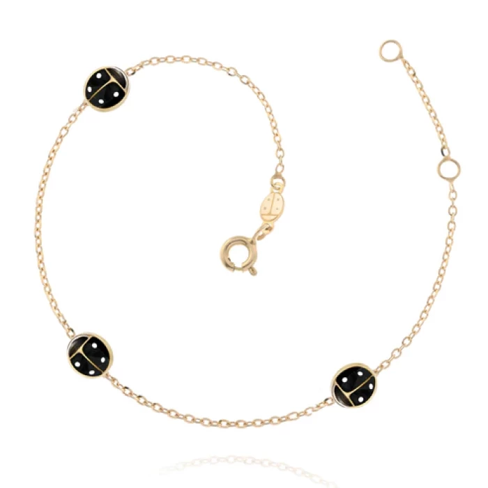 Bracelet coccinelle en or véritable