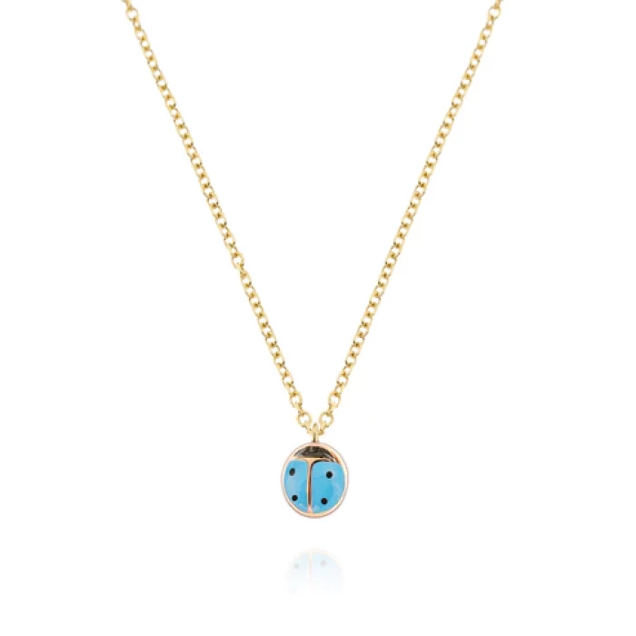 Collier coccinelle en or véritable