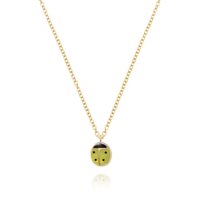 Collier coccinelle en or véritable