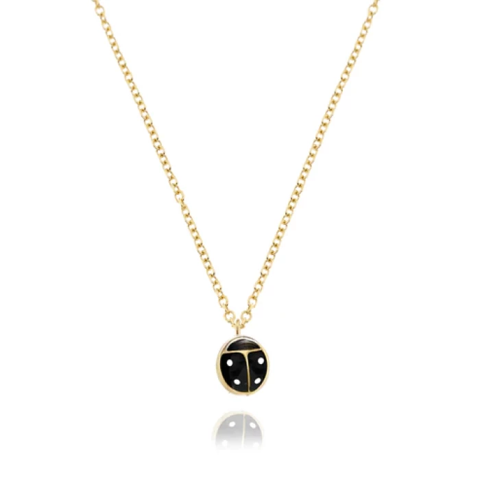 Collier coccinelle en or véritable