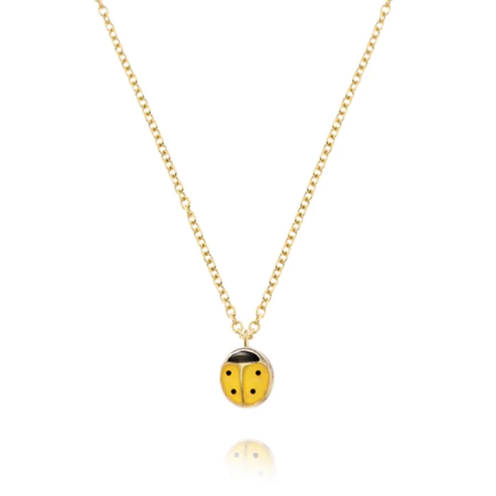 Collier coccinelle en or véritable