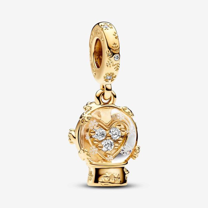 Snowball Pendant Charm with Heart