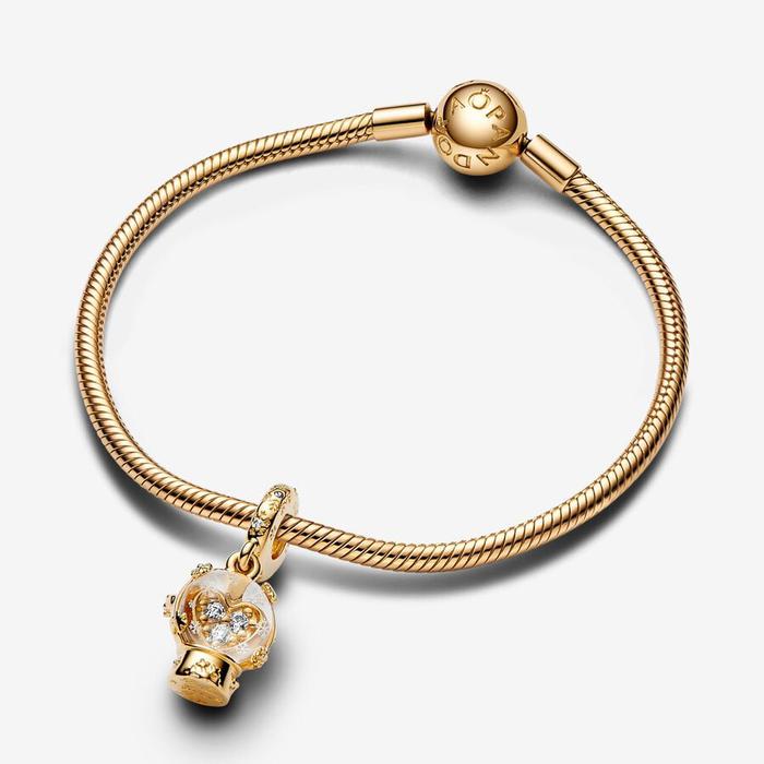 Snowball Pendant Charm with Heart