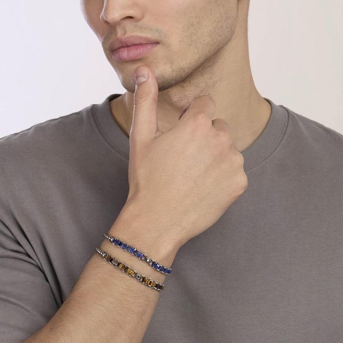 Bracciale con catena franco con sodalite blu Style 44