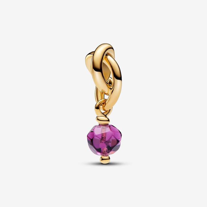 Pendentif Charm Cercle Éternel Violet Février