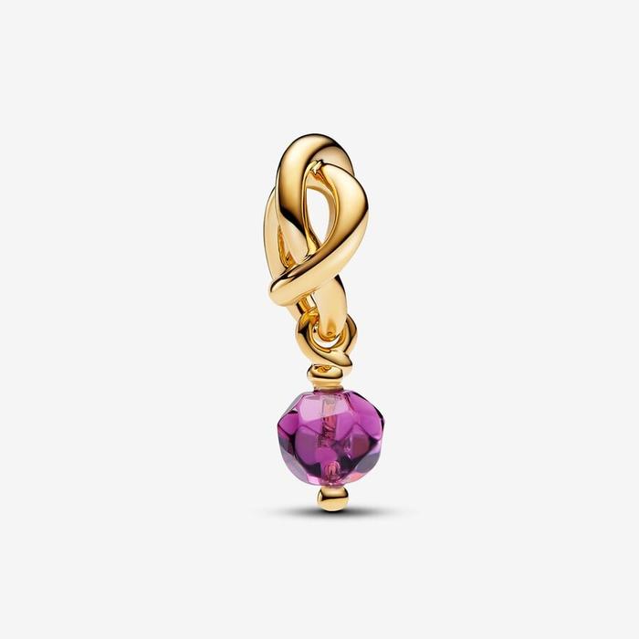 Pendentif Charm Cercle Éternel Violet Février