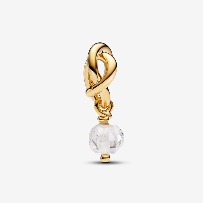 Pendentif Charm Cercle Éternel Blanc d'Avril
