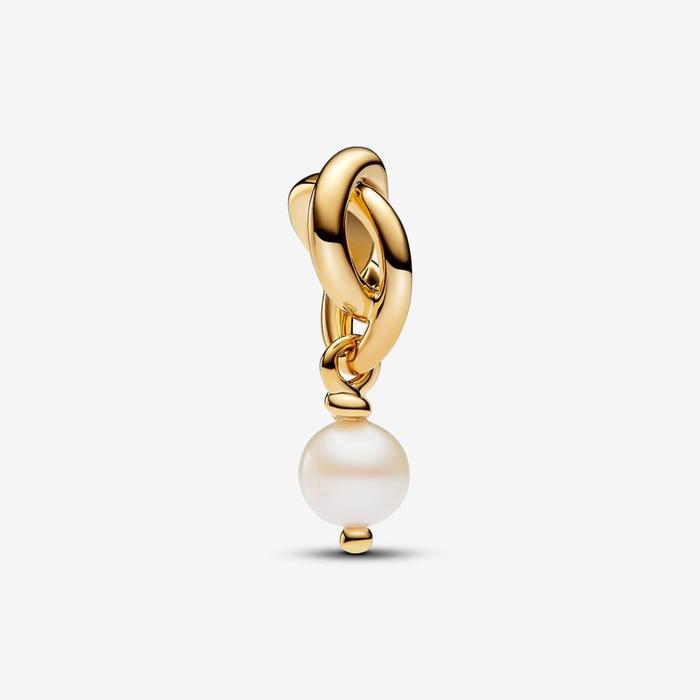 Charm Pendente Cerchio Eterno Bianco Perla d’Acqua Dolce Coltivata Giugno