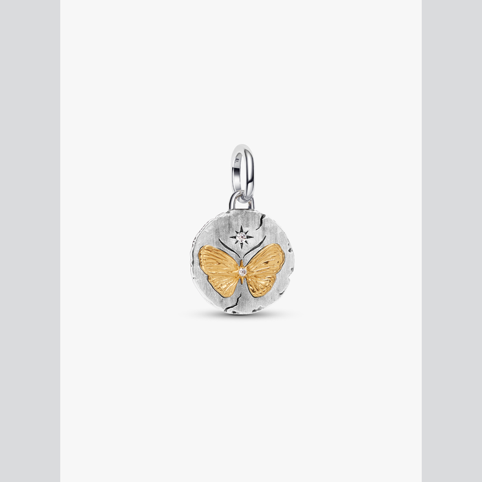 Charm Medallion Farfalla "Somniare Aude"