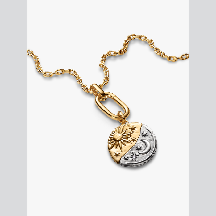 Charm Medallion XL Sole e Luna "Per Aspera Ad Astra"