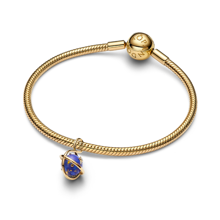 Charm Pendente Pianeta Blu che ruota