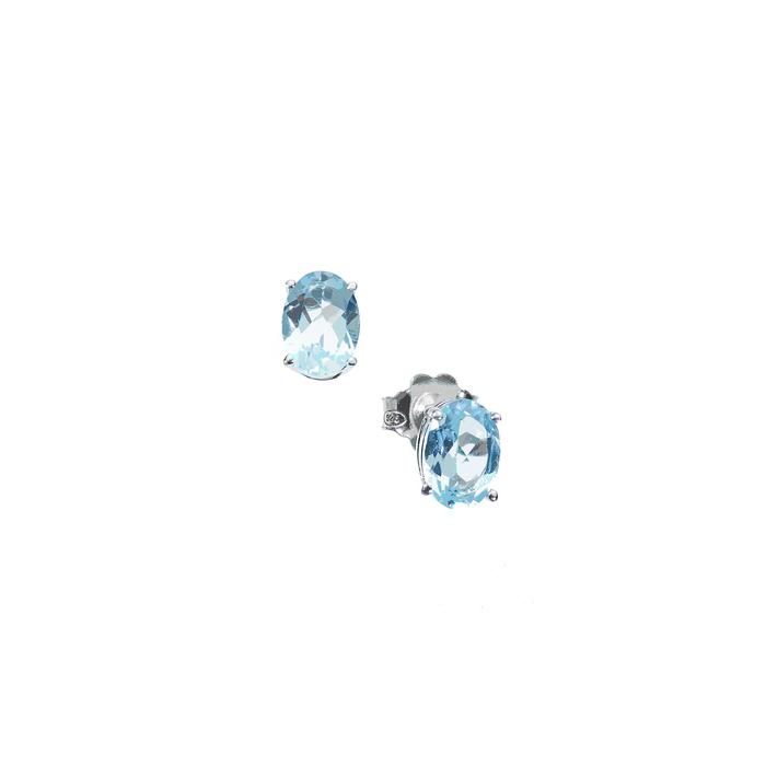 Boucles d'oreilles en or véritable et topaze