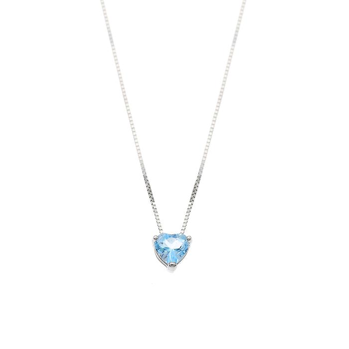 Collier en or véritable avec topaze