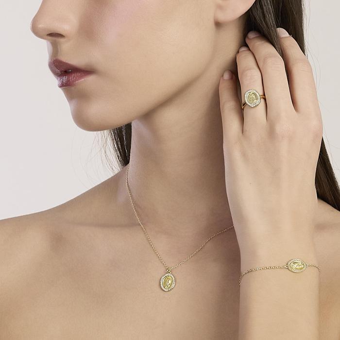 Bracciale in argento dorato con Madonnina LADY MADONNA