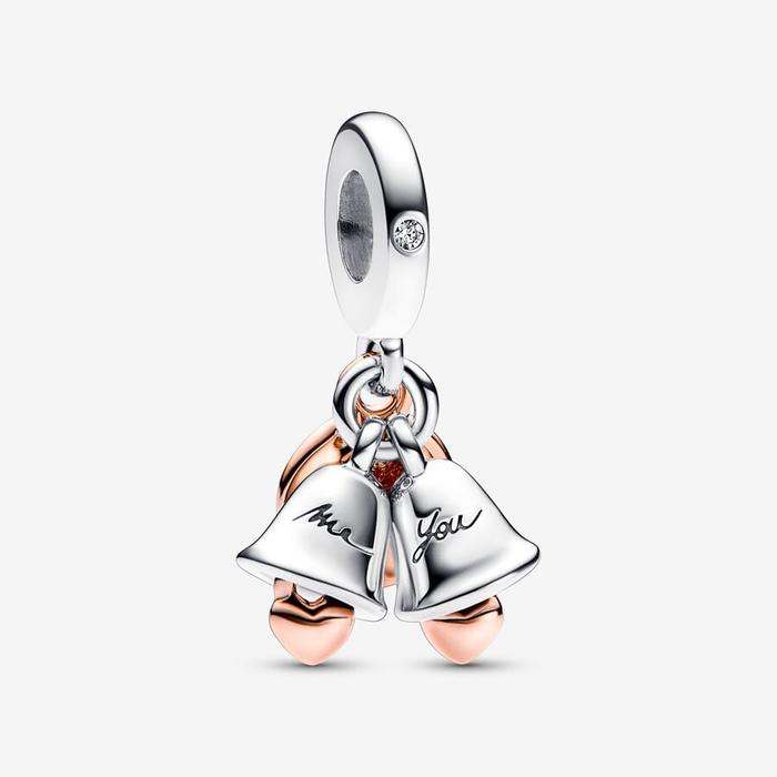 Wedding Bells Pendant Charm "Just Married"
