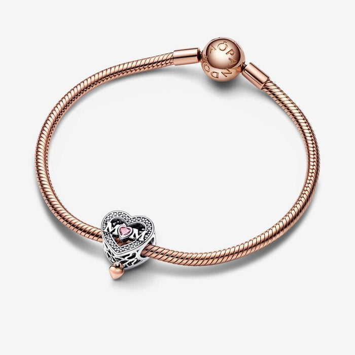 Pendentif Charm Ajouré Maman avec Coeur