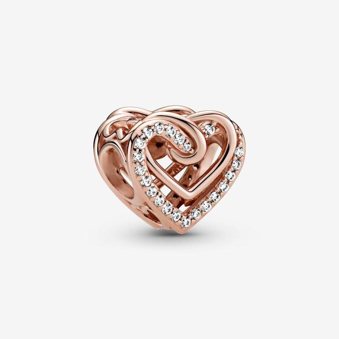 Charm Hearts Intertwined with Stones