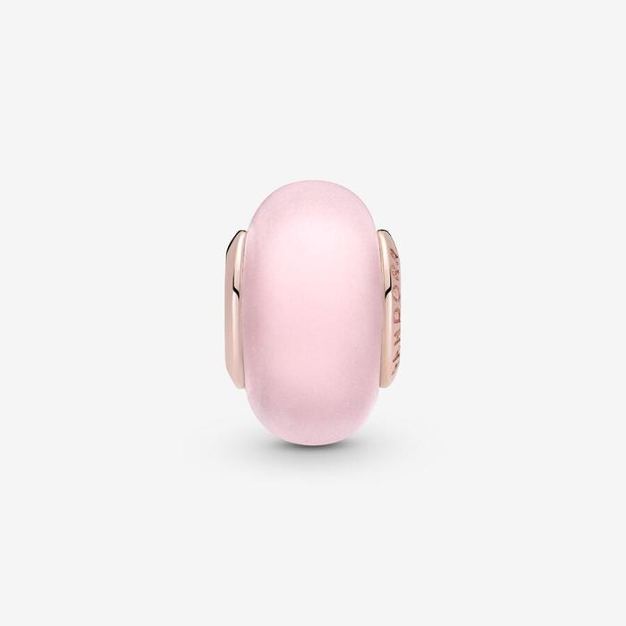 Breloque en verre de Murano rose opaque