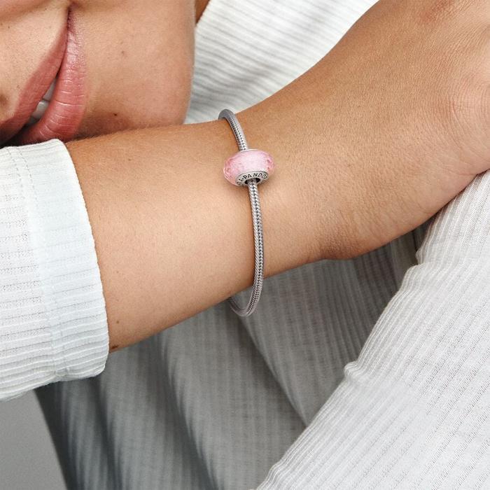 Charm Vetro di Murano Rosa Iridescente