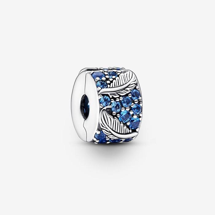 Charm Clip Piume e Pavè Blu