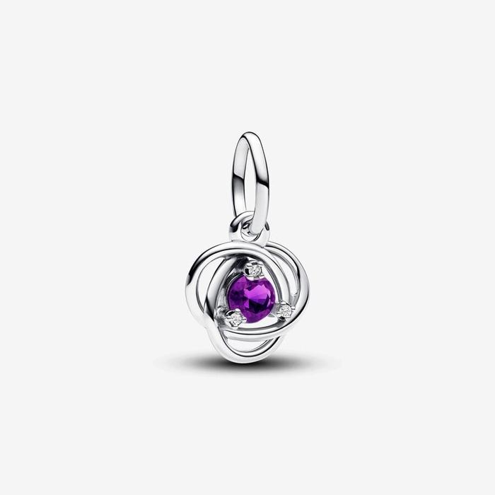 Pendentif Charm Cercle Éternel Violet Février