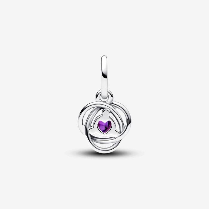 Pendentif Charm Cercle Éternel Violet Février