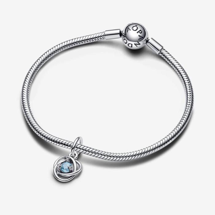 Charm Pendente Cerchio Eterno Azzurro Marzo