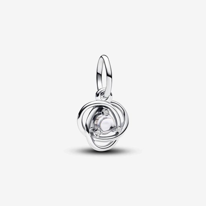 Pendentif Charm Cercle Éternel Blanc d'Avril