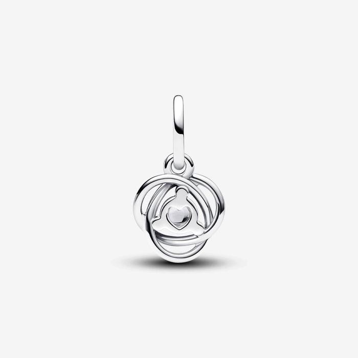 Pendentif Charm Cercle Éternel Blanc d'Avril