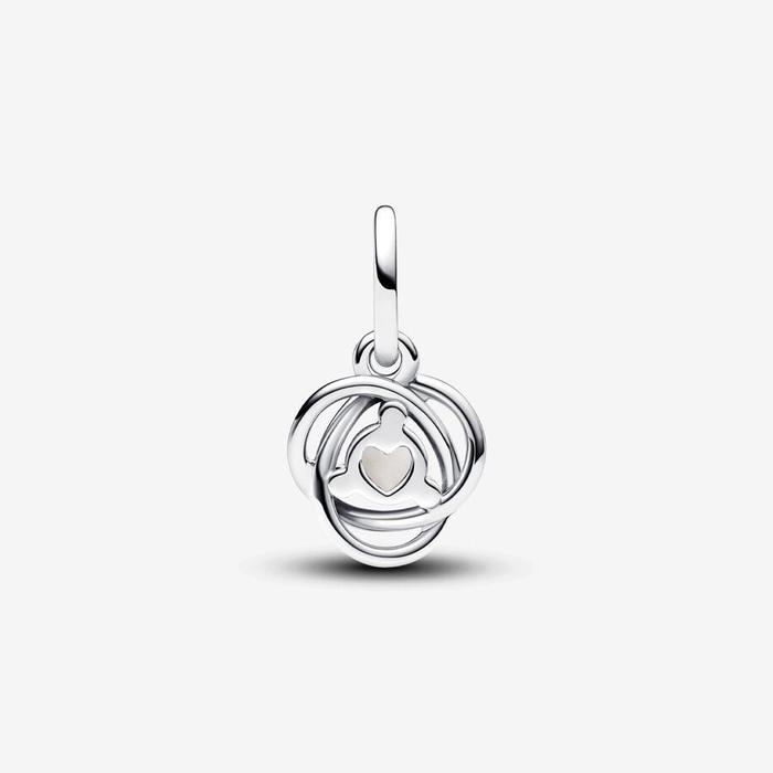 Charm Pendente Cerchio Eterno Bianco Madreperla Artificiale Giugno
