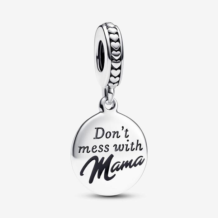 Pendentif Charm « Ne plaisante pas avec maman » à graver
