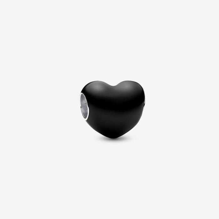 Breloque cœur métallique noir