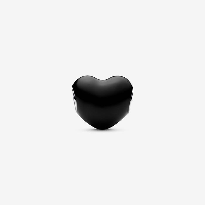 Breloque cœur métallique noir