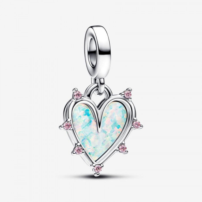 Pendentif cœur d'amitié en opale