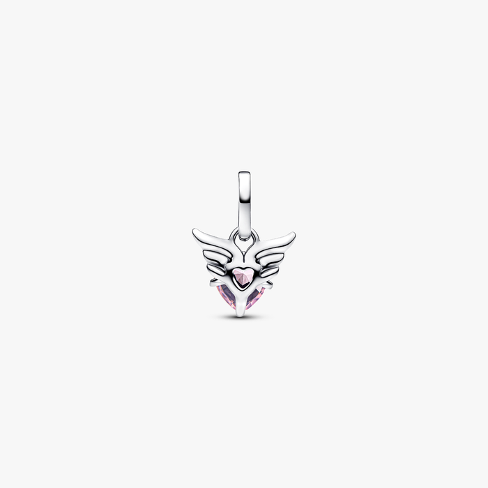 Charm Mini Pendente Winged Heart Rosa Pandora ME